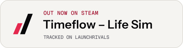 Light launch badge for Timeflow – Life Sim