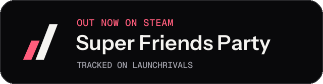 Dark launch badge for Super Friends Party
