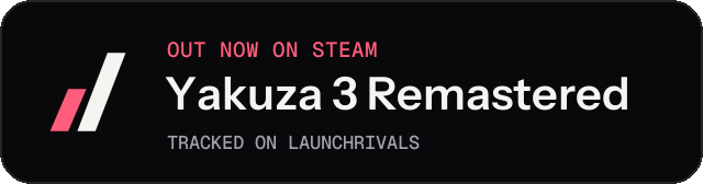 Dark launch badge for Yakuza 3 Remastered