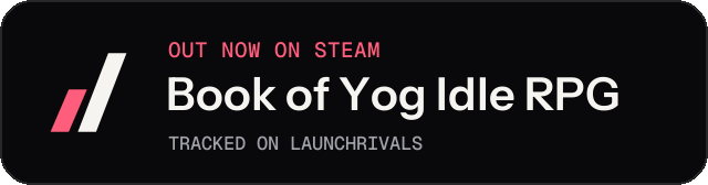 Dark launch badge for Book of Yog Idle RPG