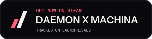 Dark launch badge for DAEMON X MACHINA