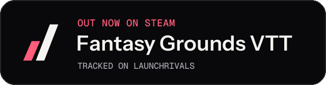 Dark launch badge for Fantasy Grounds VTT