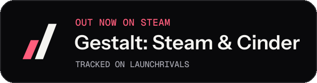 Dark launch badge for Gestalt: Steam & Cinder