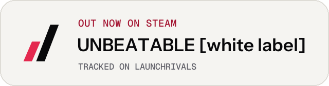 Light launch badge for UNBEATABLE [white label]