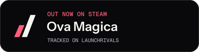 Dark launch badge for Ova Magica