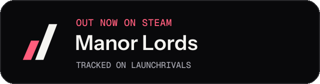 Dark launch badge for Manor Lords