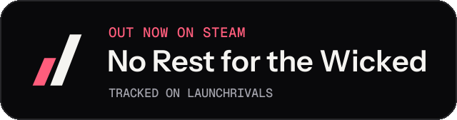 Dark launch badge for No Rest for the Wicked