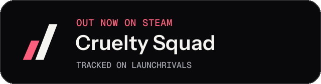 Dark launch badge for Cruelty Squad
