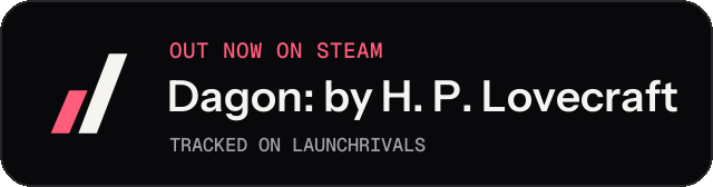 Dark launch badge for Dagon: by H. P. Lovecraft