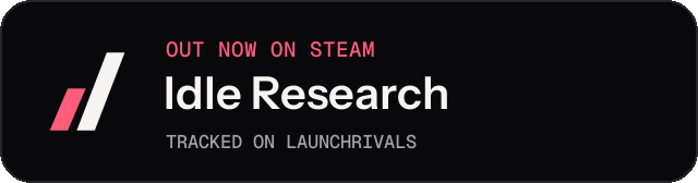 Dark launch badge for Idle Research