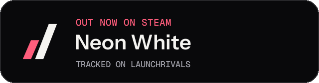 Dark launch badge for Neon White