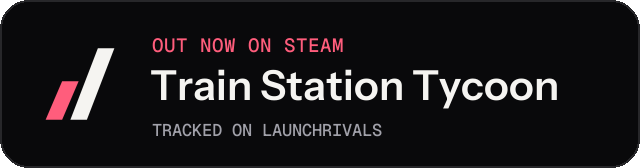 Dark launch badge for Train Station Tycoon