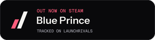 Dark launch badge for Blue Prince