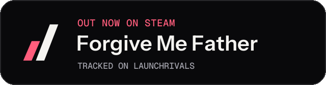 Dark launch badge for Forgive Me Father