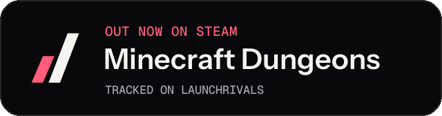 Dark launch badge for Minecraft Dungeons