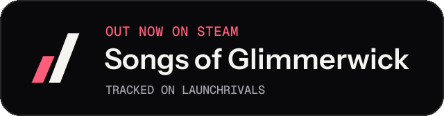 Dark launch badge for Songs of Glimmerwick
