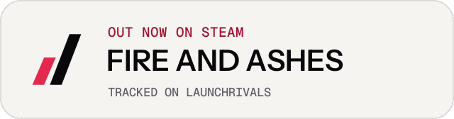 Light launch badge for FIRE AND ASHES