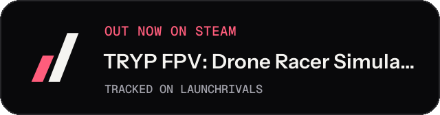 Dark launch badge for TRYP FPV: Drone Racer Simulator