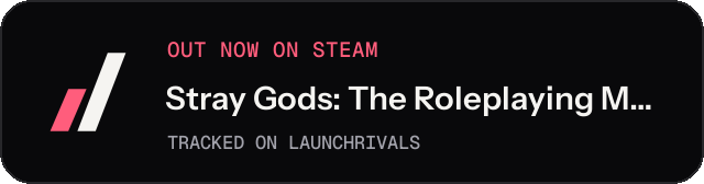 Dark launch badge for Stray Gods: The Roleplaying Musical