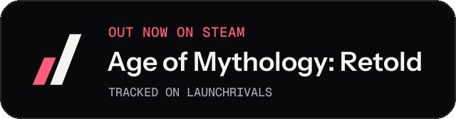 Dark launch badge for Age of Mythology: Retold