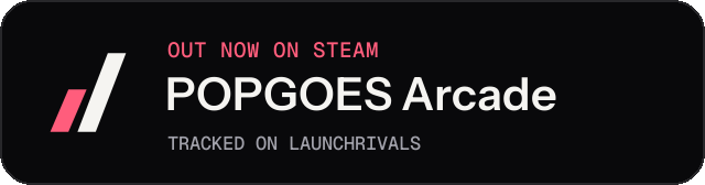 Dark launch badge for POPGOES Arcade
