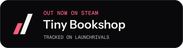 Dark launch badge for Tiny Bookshop