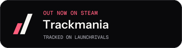 Dark launch badge for Trackmania