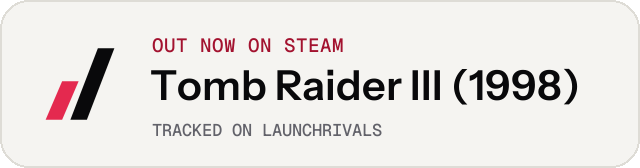 Light launch badge for Tomb Raider III (1998)