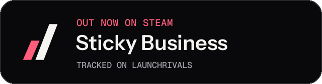 Dark launch badge for Sticky Business