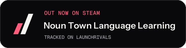 Dark launch badge for Noun Town Language Learning