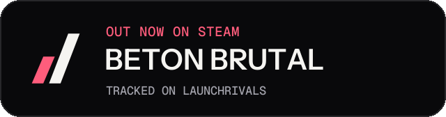 Dark launch badge for BETON BRUTAL