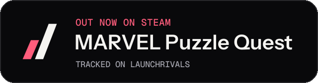 Dark launch badge for MARVEL Puzzle Quest