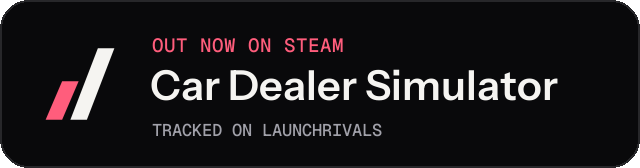Dark launch badge for Car Dealer Simulator