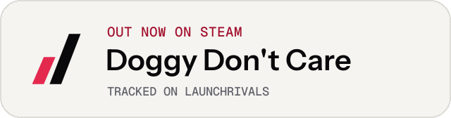 Light launch badge for Doggy Don't Care