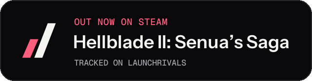 Dark launch badge for Hellblade II: Senua’s Saga