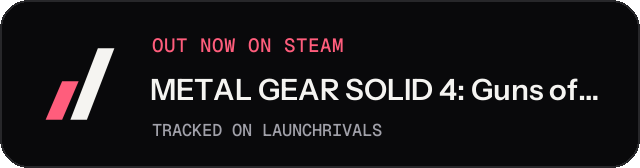 Dark launch badge for METAL GEAR SOLID 4: Guns of the Patriots - Master Collection Version