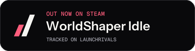 Dark launch badge for WorldShaper Idle