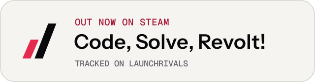 Light launch badge for Code, Solve, Revolt!
