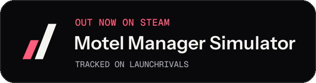 Dark launch badge for Motel Manager Simulator