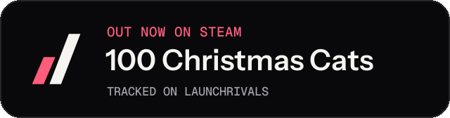 Dark launch badge for 100 Christmas Cats