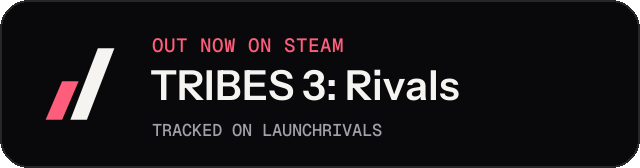 Dark launch badge for TRIBES 3: Rivals