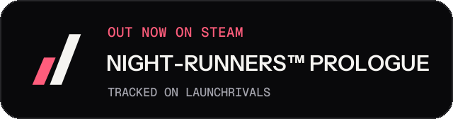 Dark launch badge for NIGHT-RUNNERS™ PROLOGUE