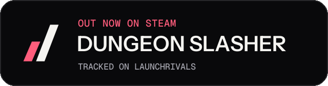 Dark launch badge for DUNGEON SLASHER