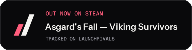 Dark launch badge for Asgard's Fall — Viking Survivors