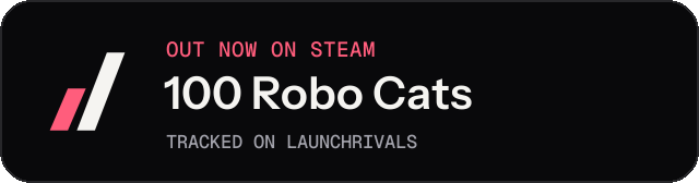 Dark launch badge for 100 Robo Cats