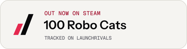 Light launch badge for 100 Robo Cats