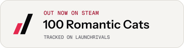 Light launch badge for 100 Romantic Cats