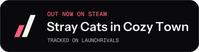 Dark launch badge for Stray Cats in Cozy Town