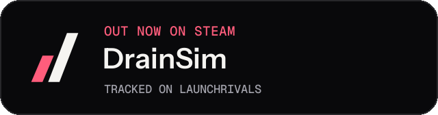 Dark launch badge for DrainSim