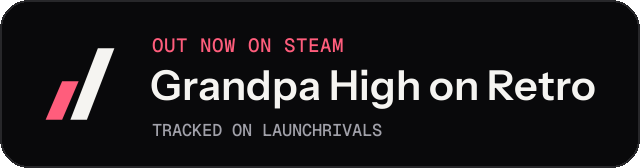 Dark launch badge for Grandpa High on Retro